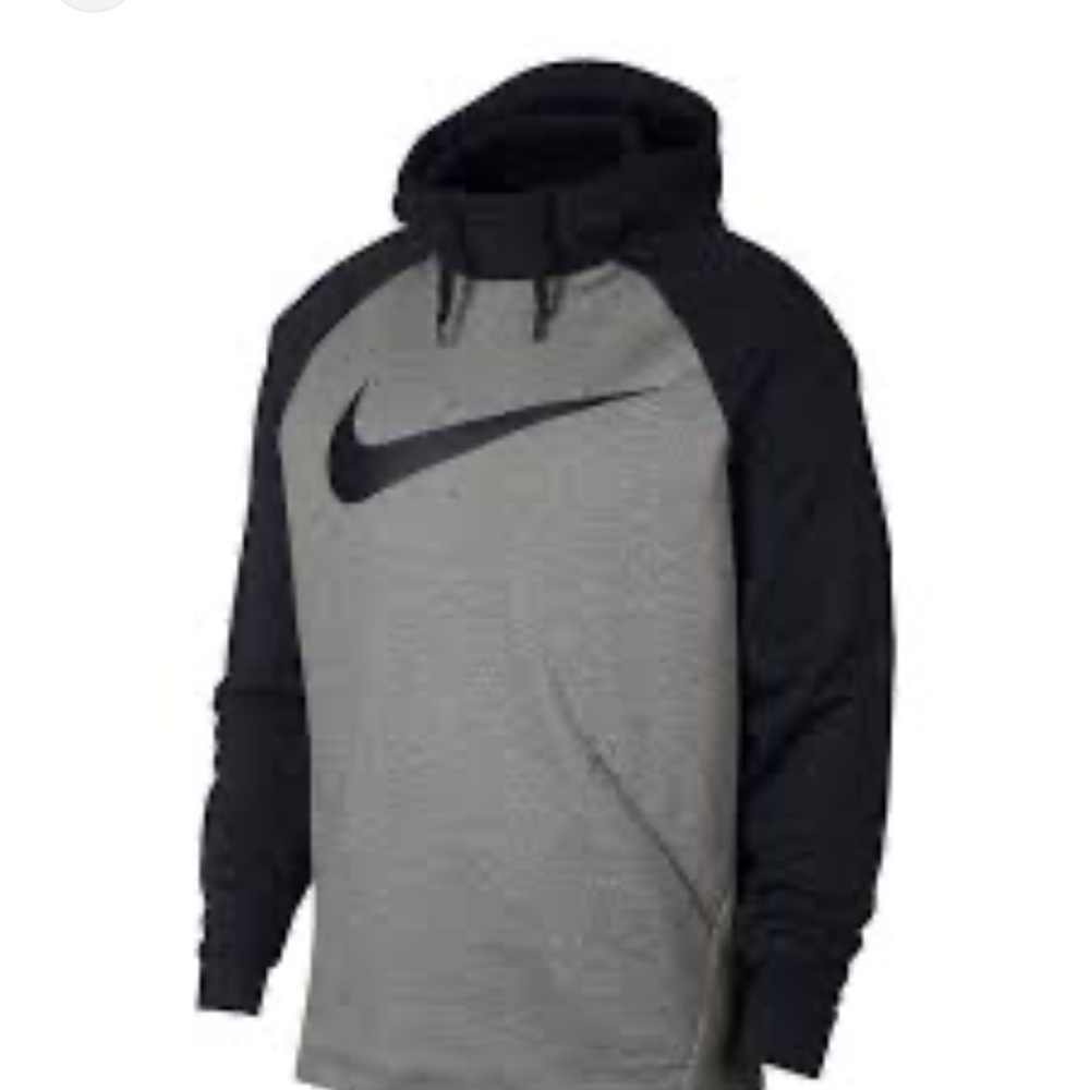 Nike Men's Black and Gray Therma Dri Fit Hoodie